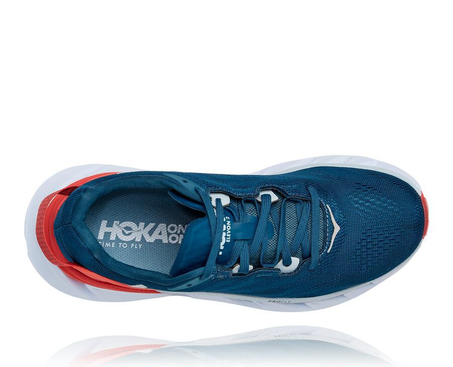 Zapatillas Running Hoka One One Mujer - Elevon 2 - Azul Marino/Blancas - SAE945738